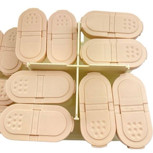 Vtg Tupperware Modular Mates Carousel Spice Rack 16 Containers Pink Top Complete - Picture 5 of 5